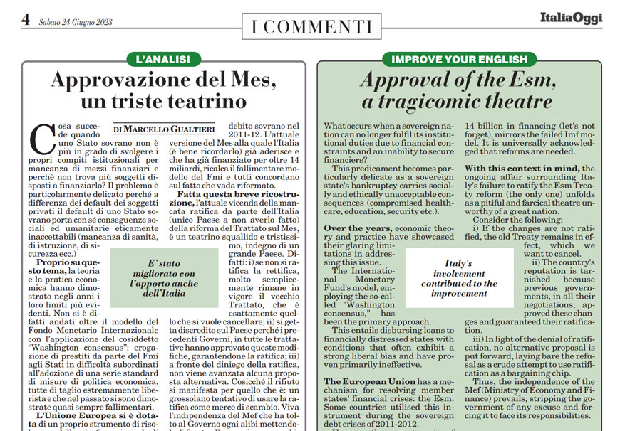 Approvazione del Mes, un triste teatrino