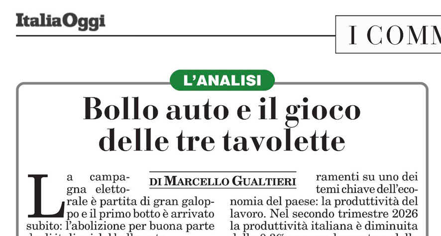 Bollo auto e il gioco delle tre tavolette