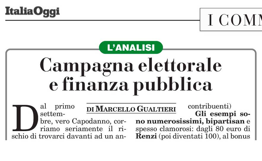 Campagna elettorale e finanza pubblica