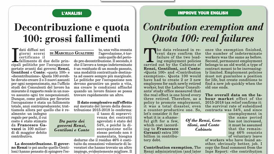 Decontribuzioneequota100duegrossifallimenti Marcello Gualtieri