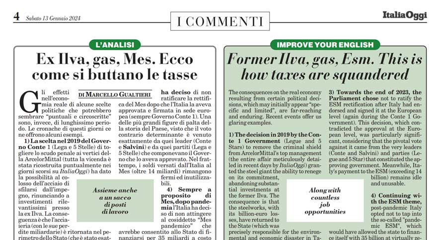 ExIlvagasMesEccocomesibuttanoletasse Marcello Gualtieri Ex Ilva gas Mes Ecco come si buttano le tasse