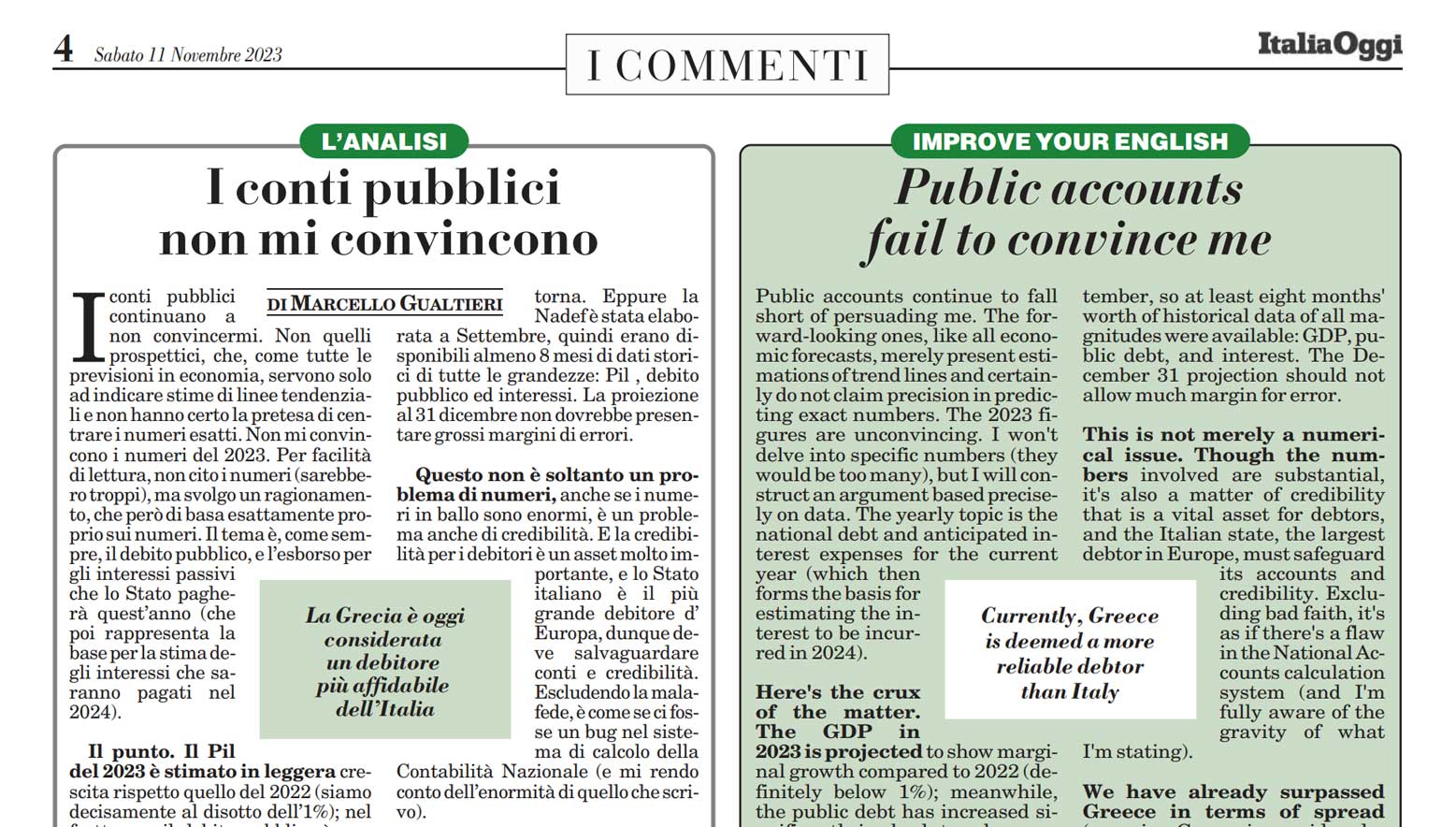 I conti pubblici non mi convincono