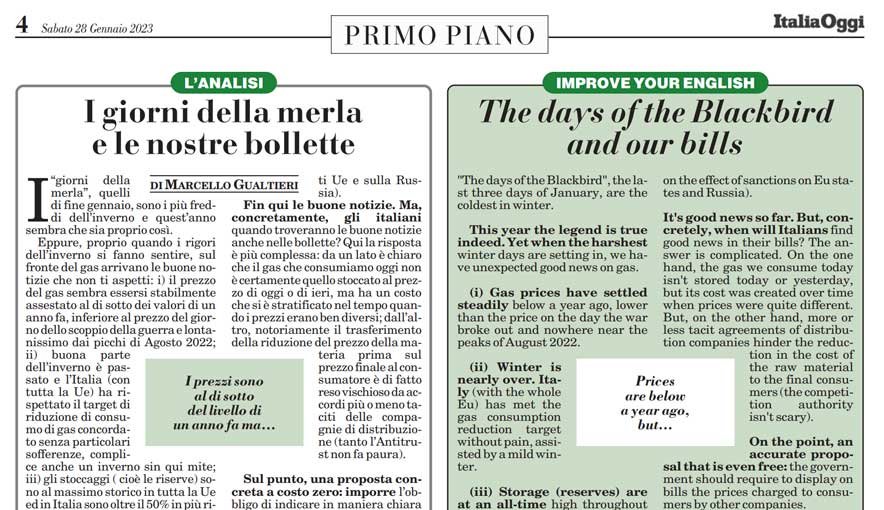 I giorni della merla e le nostre bollette