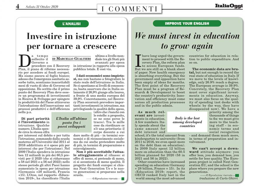 investire in istruzione