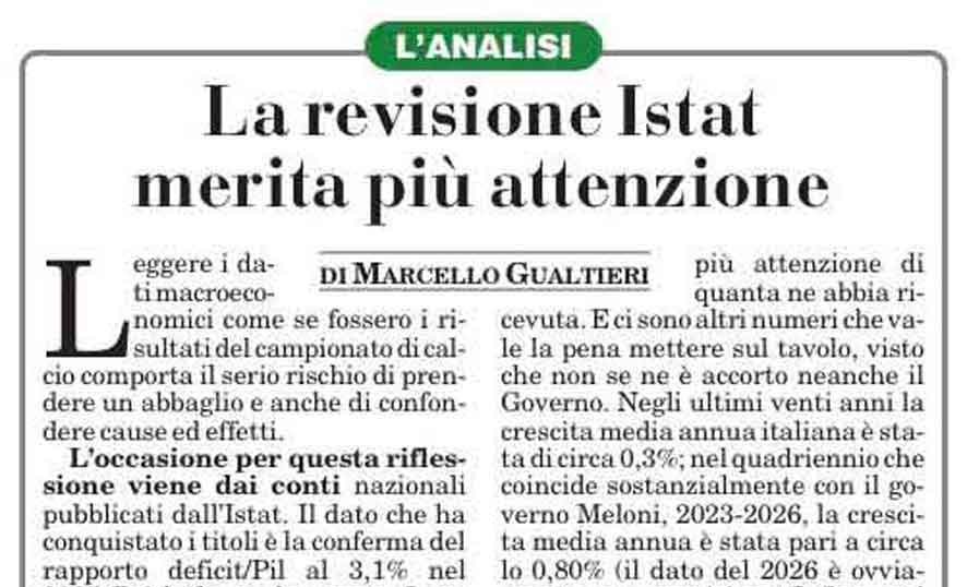 La revisione Istat merita più attenzione