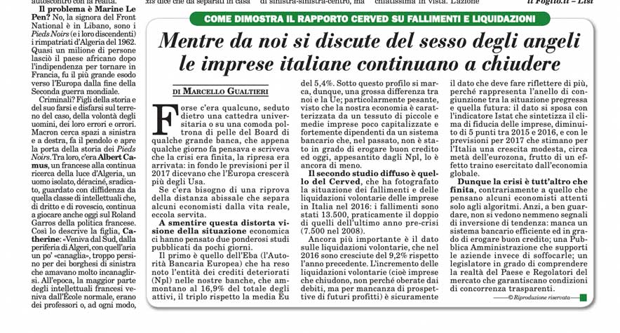 Mentredanoisidiscutedelsessodegliangelileimpreseitalianecontinuanoachiudere Marcello Gualtieri