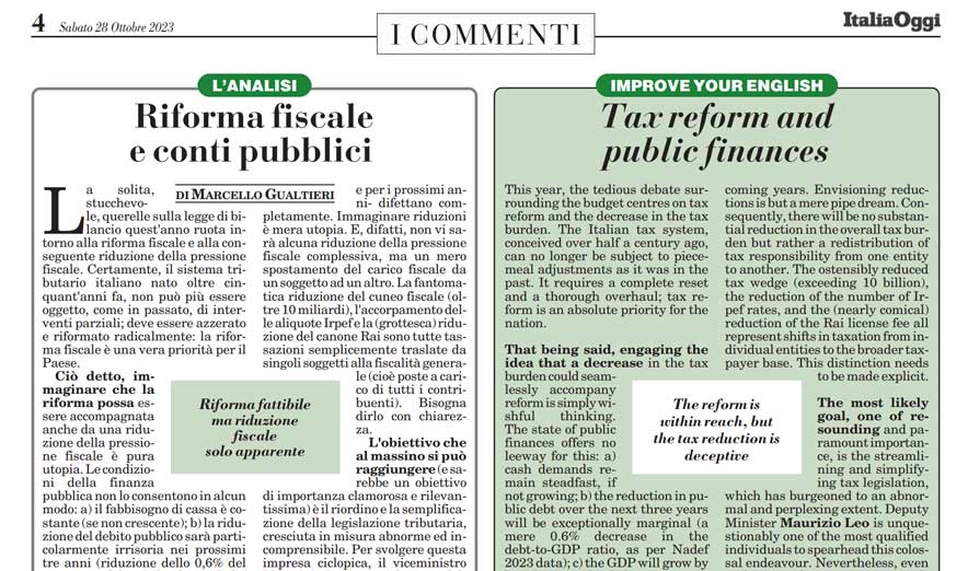 Riforma fiscale e conti pubblici