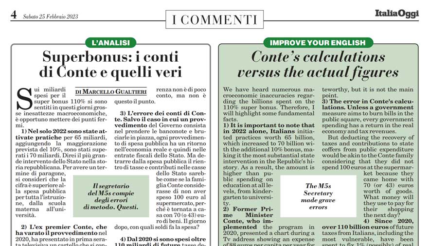 Superbonus: i conti di Conte e quelli veri